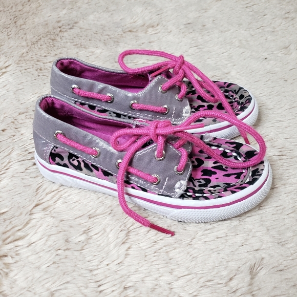 Sperry Bahama stone pink plaid leopard print shoes - Picture 3 of 8